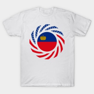 Liechtensteinian American Multinational Patriot Flag Series T-Shirt